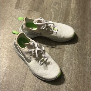 EUC white/lime nike trainers